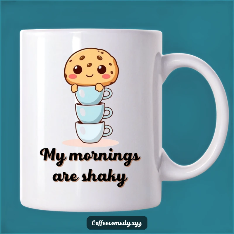 Funny Cookie Mug: Mischievous Character Balancing Cups, Perfect Funny Gift for Coffee Lovers