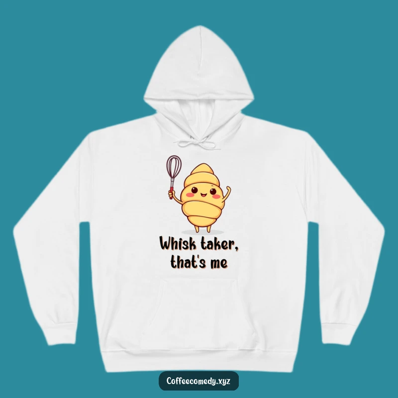 Funny Croissant Hoodie: Cozy Warmth with Cheerful Waving Baker, Amazing Funny Gift