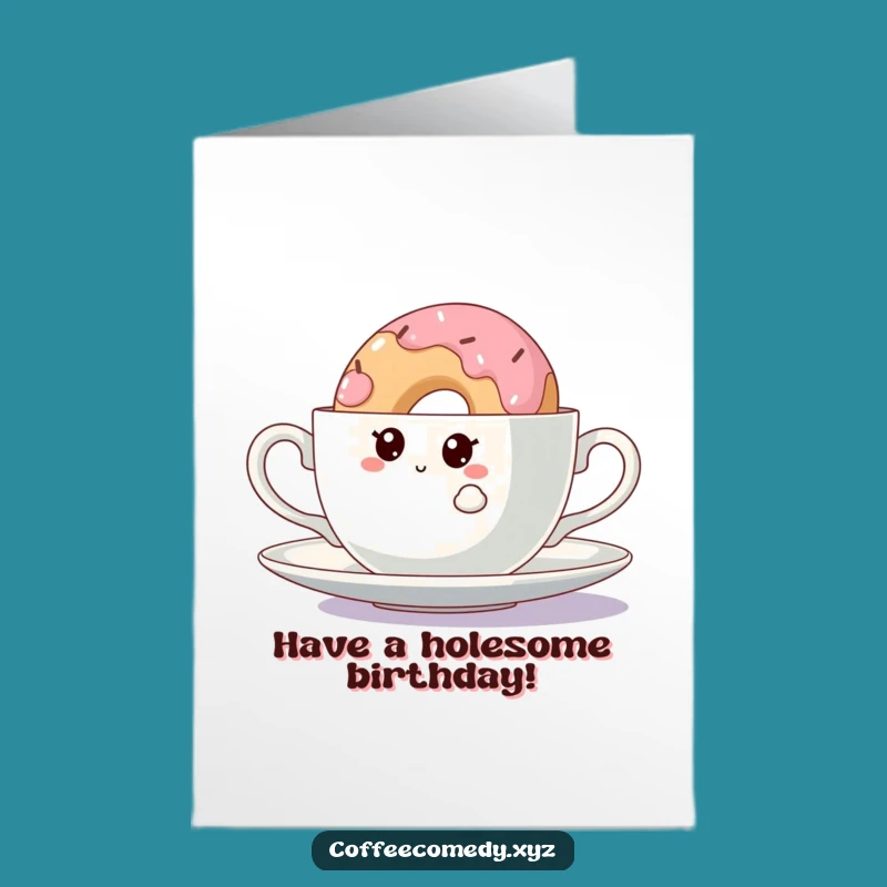 Free Printable Kawaii Doughnut Birthday Card: Funny Downloadable Gift for Sweet Surprises