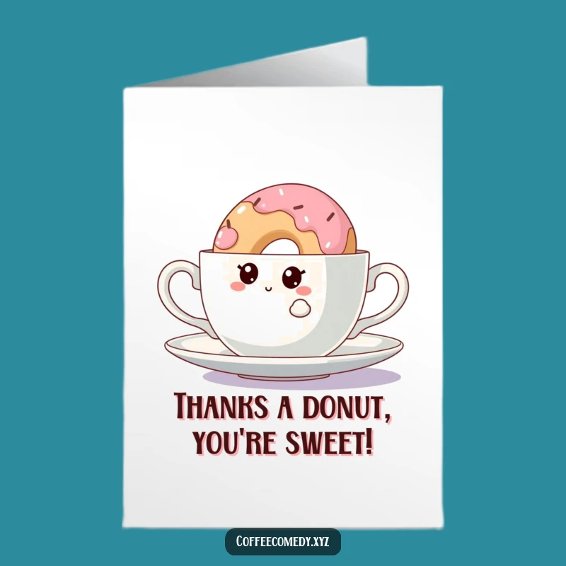 Free Printable Kawaii Doughnut Thank You Card: A Funny Downloadable for Sweet Gratitude