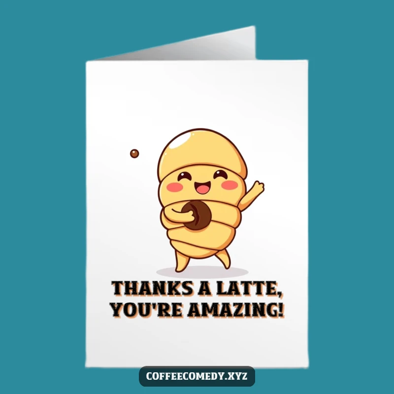 Free Printable Kawaii Croissant Thank You Card: A Funny Downloadable for Sweet Thanks